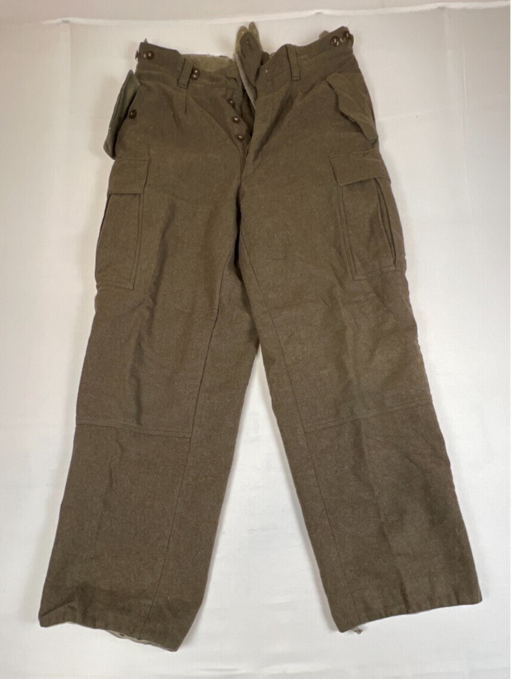 Vintage West German Military Wool Cargo Pants 1960 Bundeswehr Olive Drab Surplus